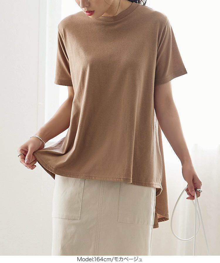 日本 Kobe Lettuce - 圓領柔軟修身短袖上衣-水藍