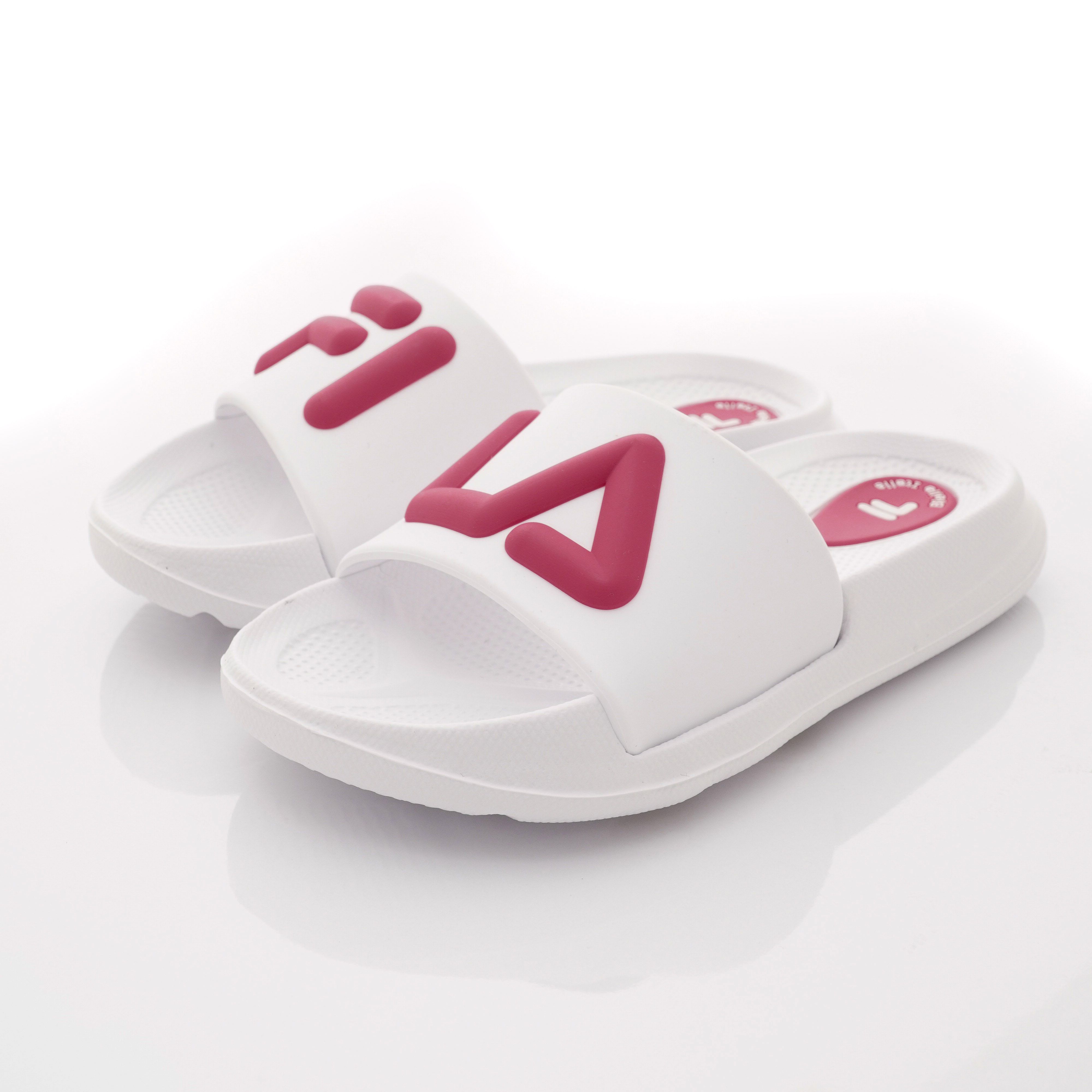 FILA - LOGO拖鞋款(中小童段)-白桃