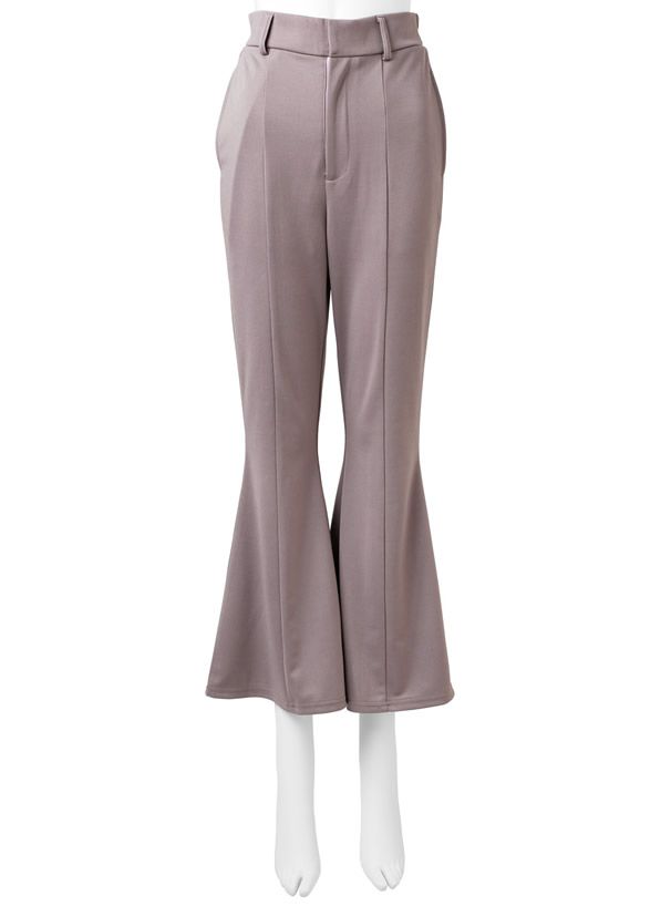 日本 GRL - 修長美腿微喇叭長褲-簡約黑