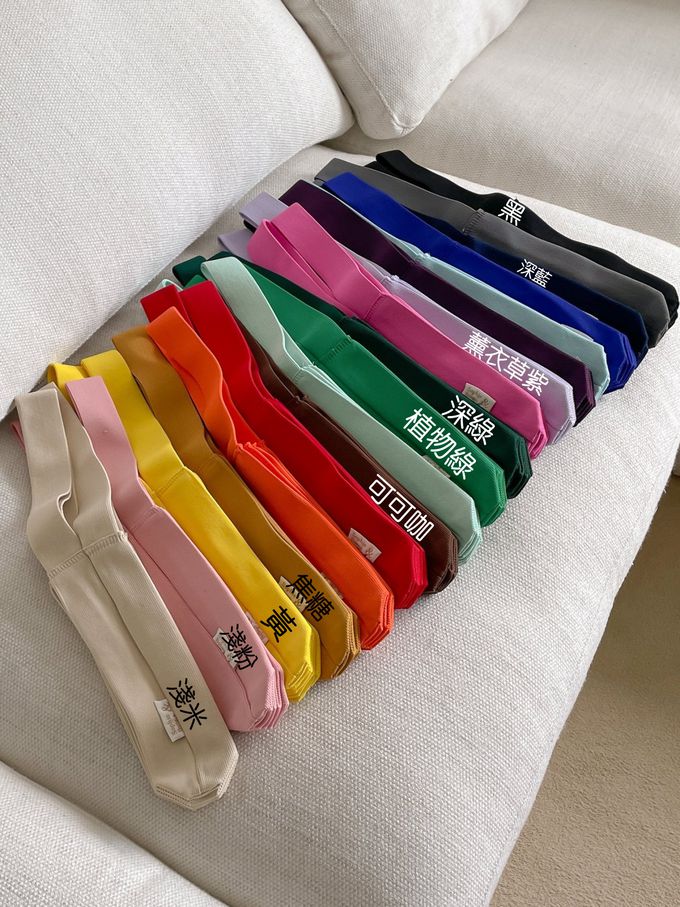 韓國 SOPHIENBONNE - 素色彈性針織褶手提/肩背包-淺粉 (S)