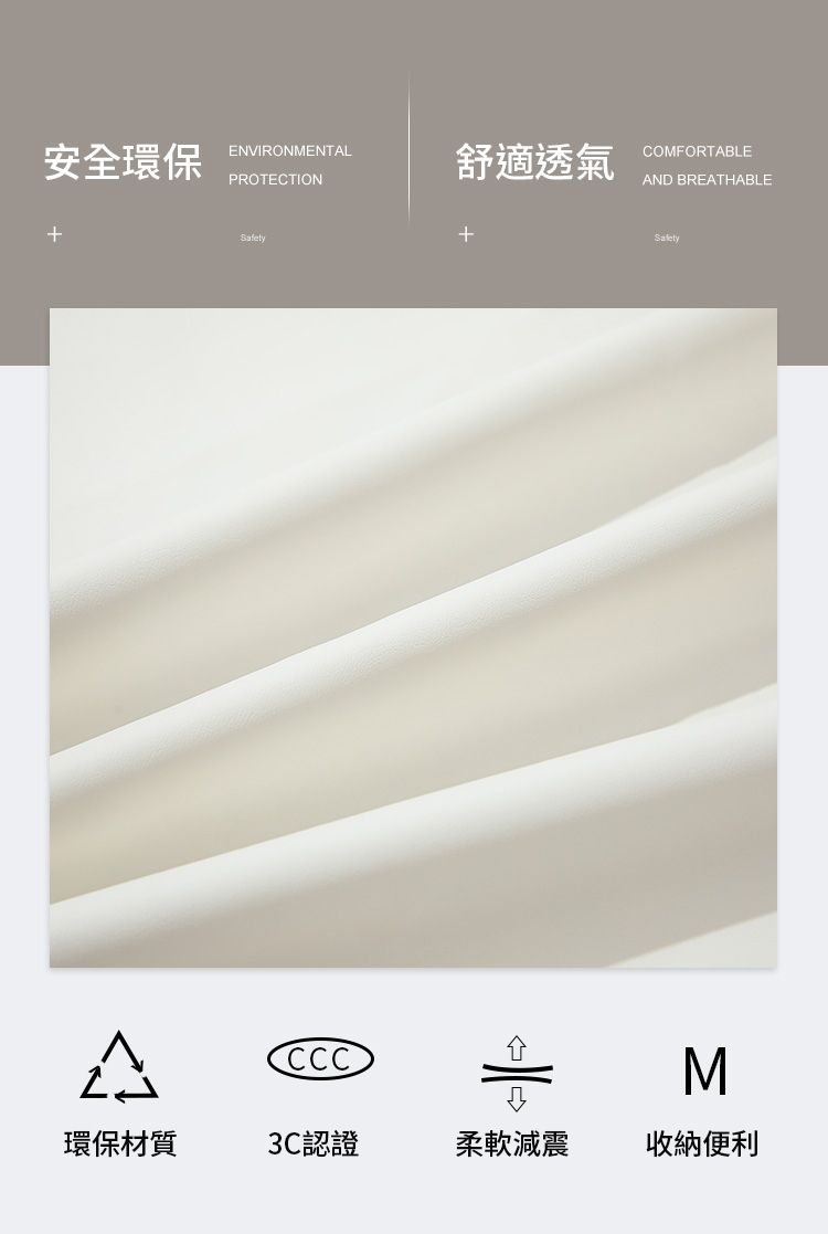 i-Smart - 兒童折疊地墊無縫隙加厚4cm-清新藍-1歲以上適用