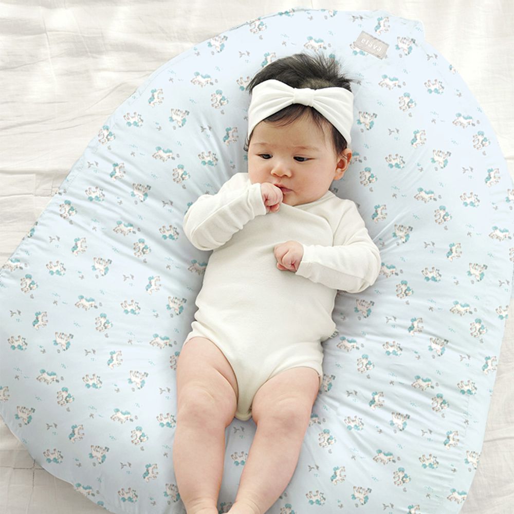 韓國 多功能甜甜圈互動枕 枕芯+枕套-雙面沁涼款-天藍小馬