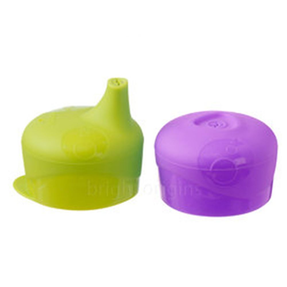 澳洲 b.box - 二代 b.box矽膠杯套吸管組-熱情系（綠＋紫）