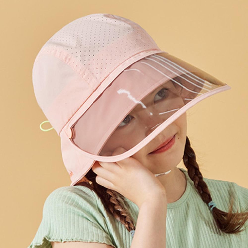 韓國 Victoria & Friends - UPF 50+ 可拆式防曬面板透氣遮陽帽-櫻花粉