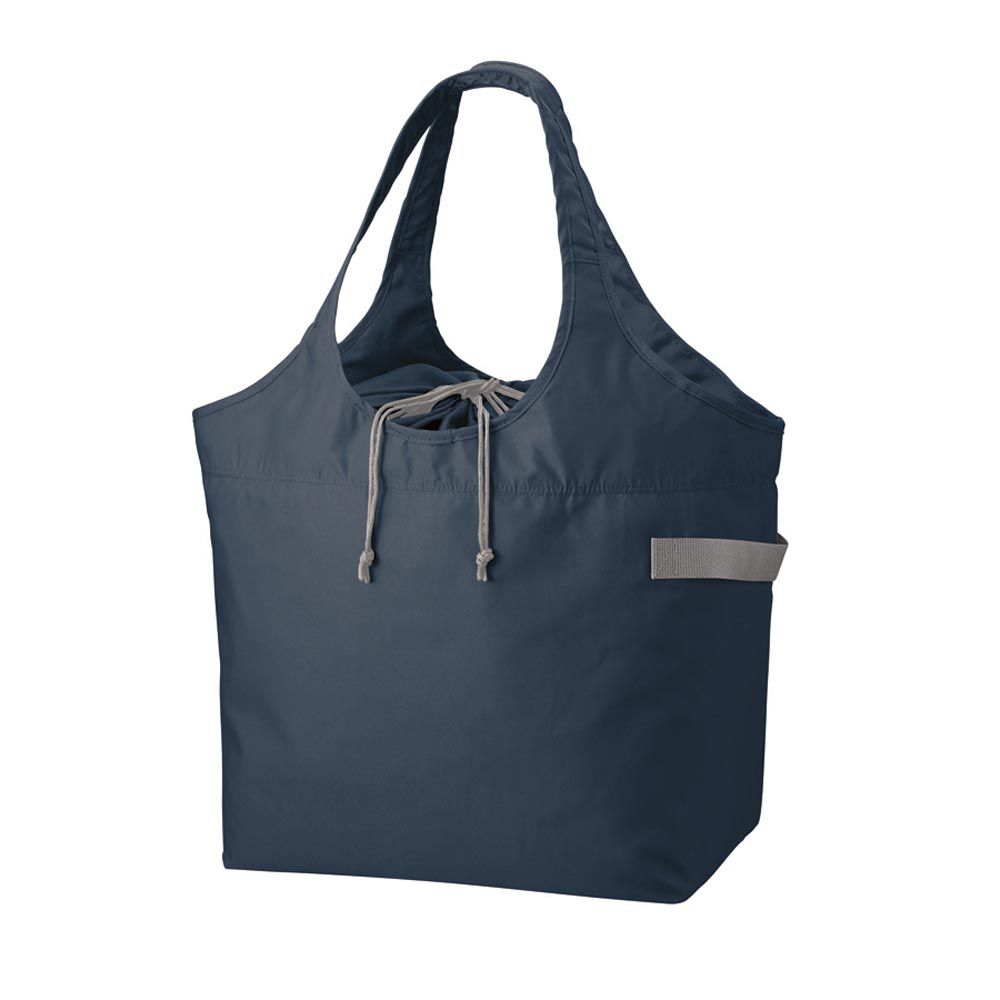 日本 MOTTERU - [人氣得獎]大容量折疊收納保冷肩背包/購物袋-海軍藍 (30L)