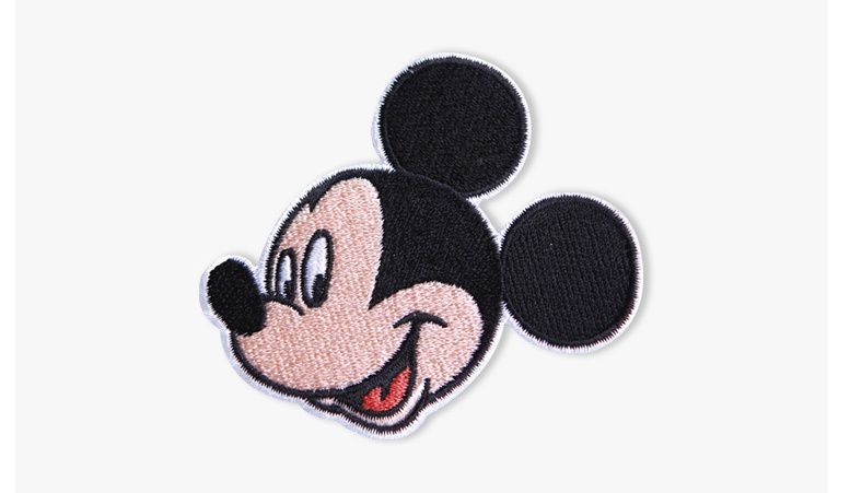 (韓製)正版迪士尼 - 刺繡徽章純棉T-米奇(深藍)