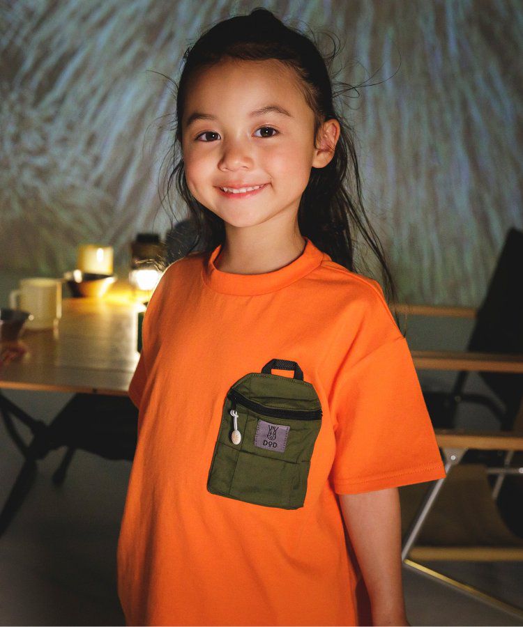 日本 BREEZE - 聯名款 夜光拉鍊大口袋短袖上衣-卡其