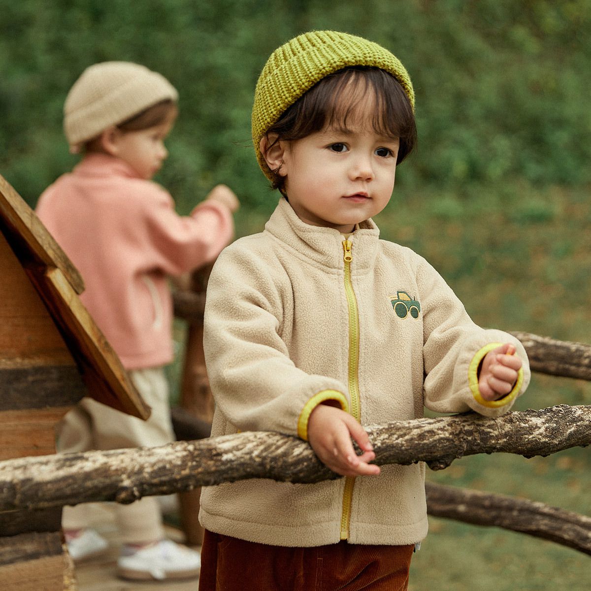 加厚拼色三合一衝鋒外套-冰淇淋雲朵-粉色