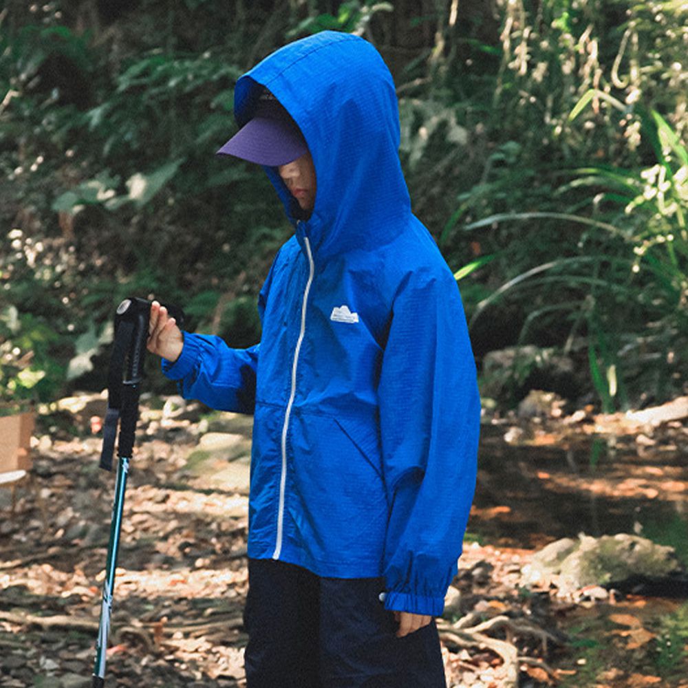 防風防水連帽衝鋒外套-藍色