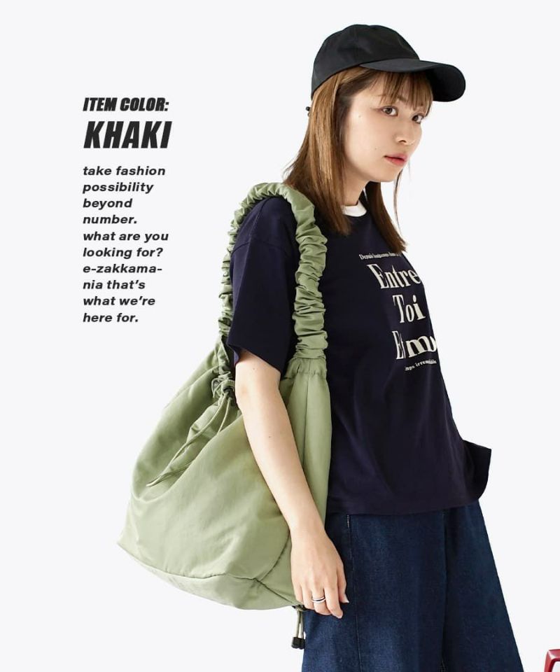 日本 zootie - [撥水加工] 可愛抽繩泡泡大容量肩背包-磚紅橘