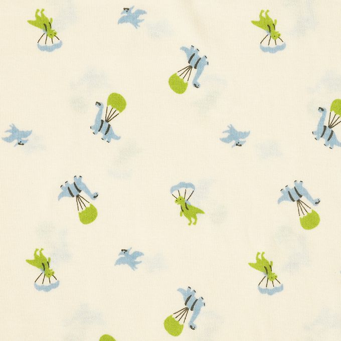 akachan honpo - 長袖圓領速乾上衣-2件組 恐龍-綠色