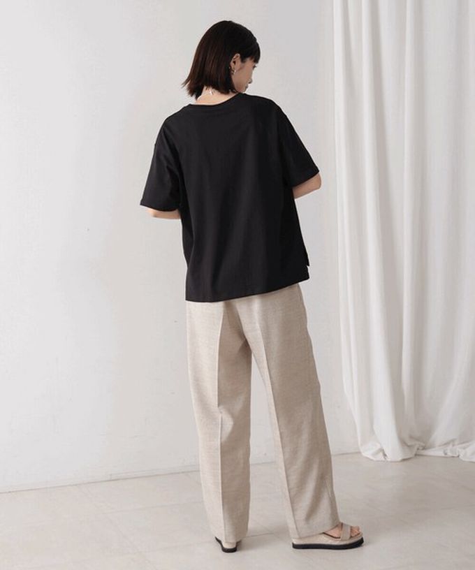 日本 Bab - 100%棉 清新夏日樹葉印花T恤-黑