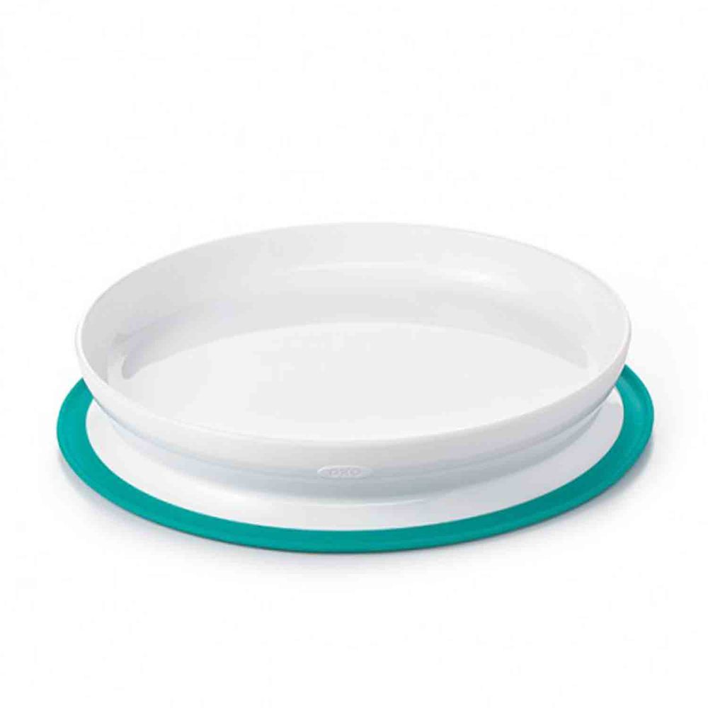 美國 OXO - 好吸力學習餐盤-靓藍綠