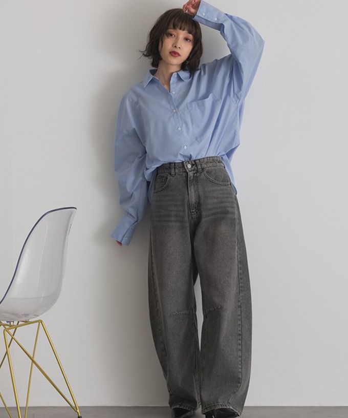 日本 ELENCARE DUE - 男友風寬鬆率性感長袖襯衫-白