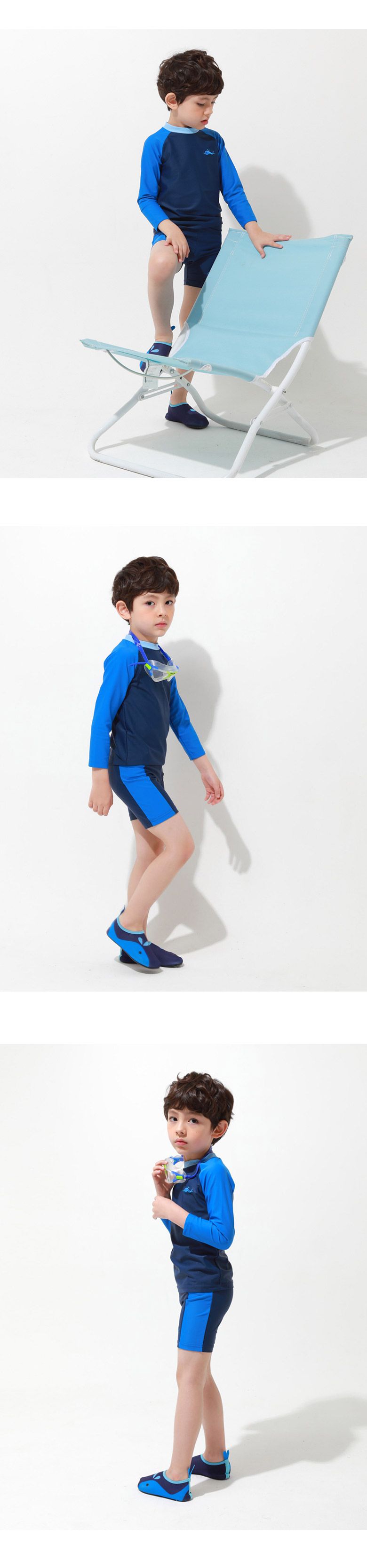 韓國 OZKIZ - 輕量/防滑兒童沙灘鞋/戲水鞋-海豚藍