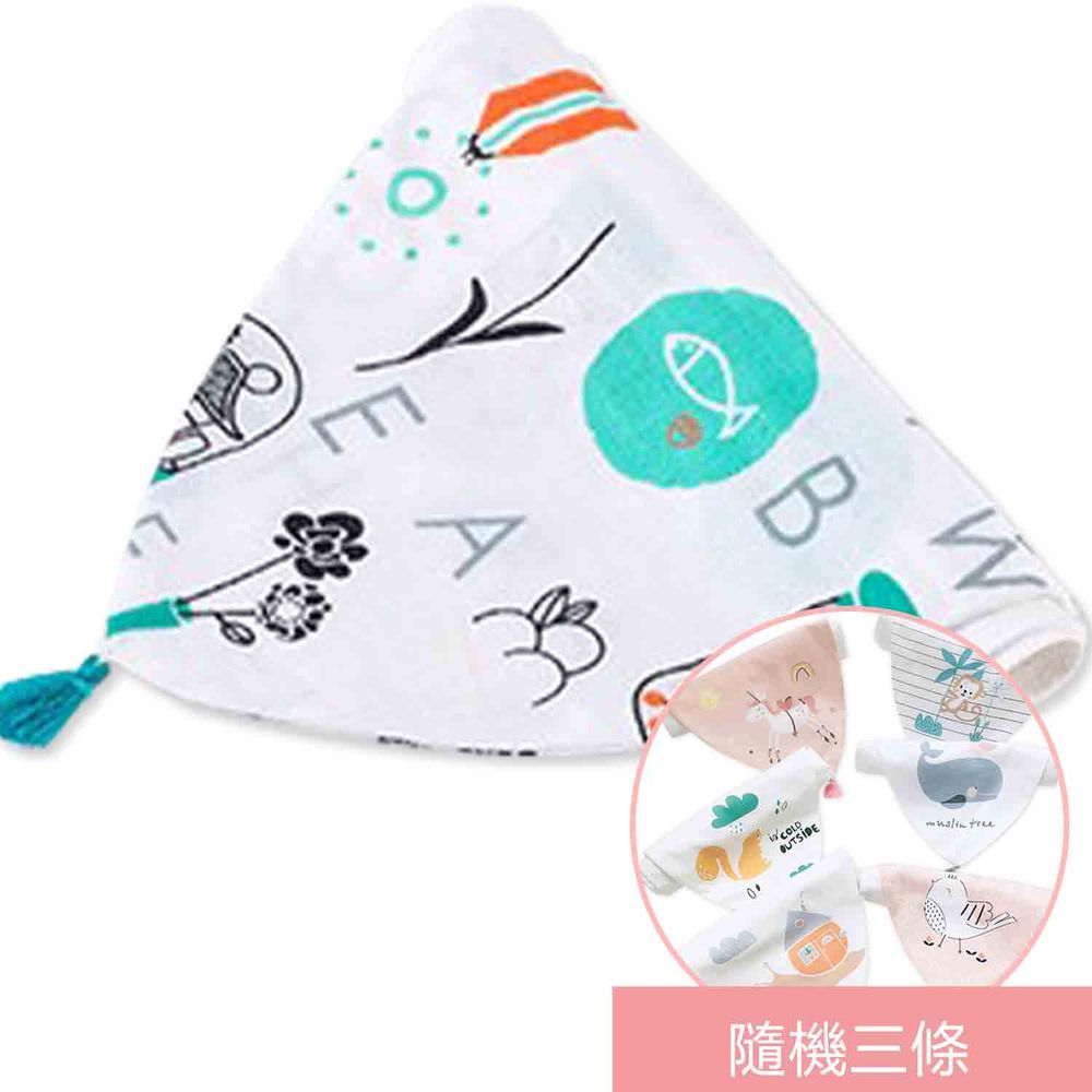 荷蘭 Muslintree - 春夏寶寶吸汗墊背巾-4條入-字母+隨機3條