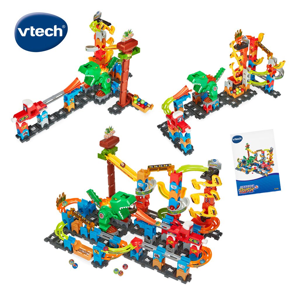 智能滾球積木建構軌道組-恐龍樂園