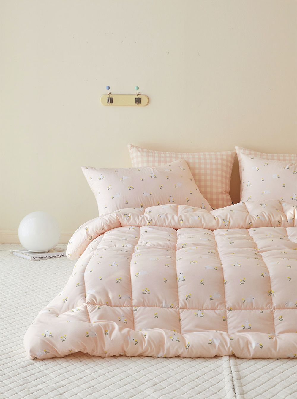 韓國 Maatila - 可水洗超細纖維桃皮感四季被-粉紅小兔