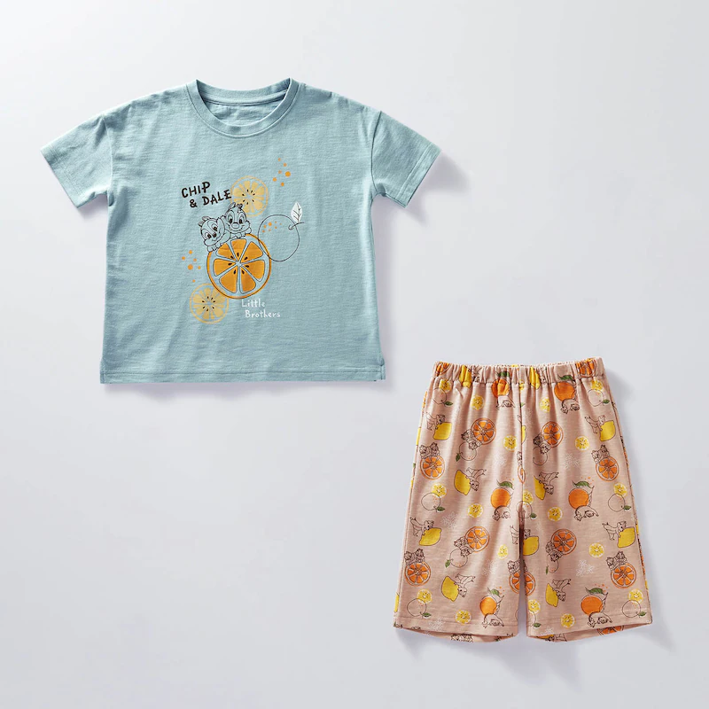 日本千趣會 - 迪士尼 純棉涼爽短袖家居服/睡衣-米奇泡泡-深藍x灰