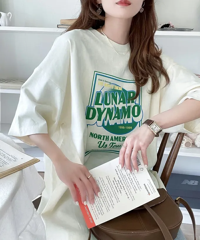 日本 Classical Elf - 100%棉美式復古印花T恤-粉紅