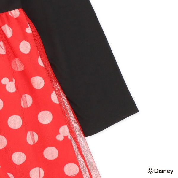 日本西松屋 - 可愛米妮造型長袖洋裝-紅黑