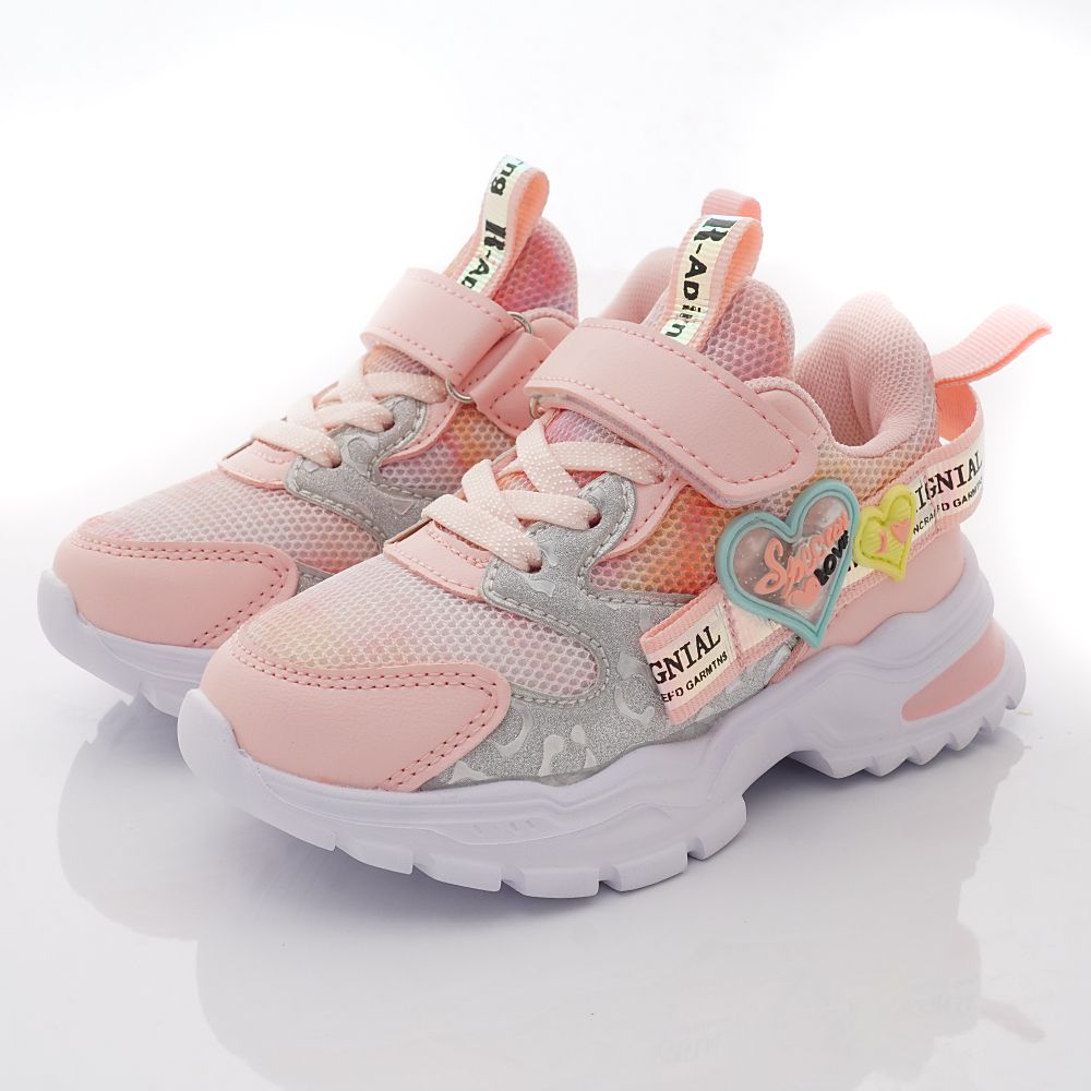 甜心電燈老爹鞋(中大童段)-運動鞋-粉