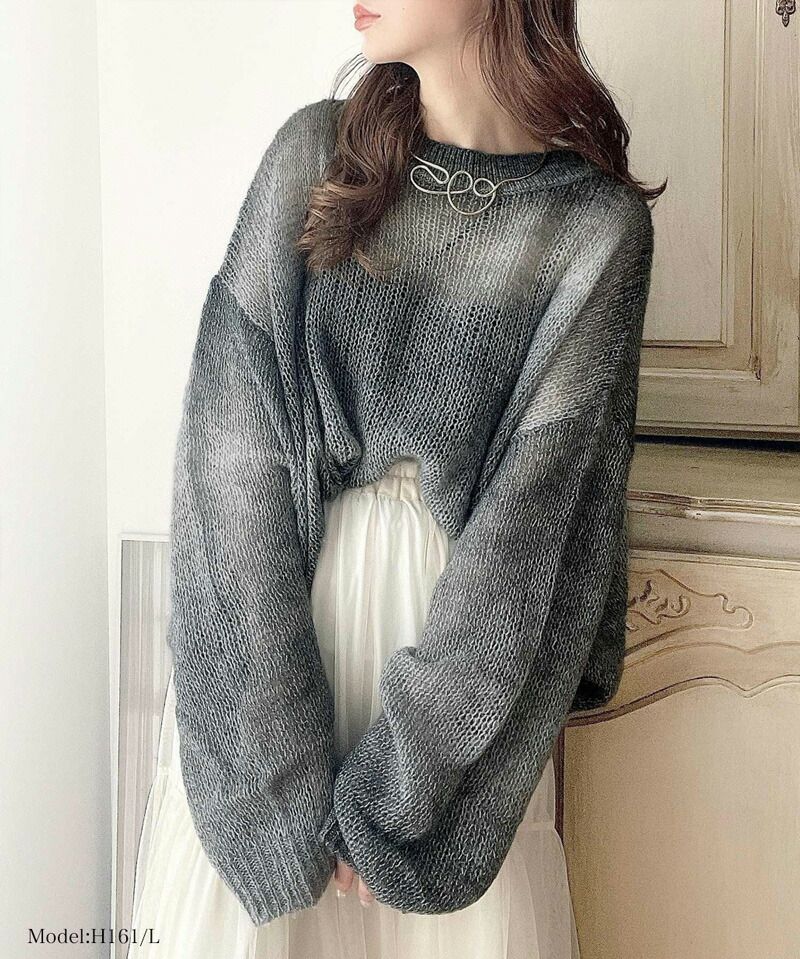 日本 Classical Elf - Java聯名 絕美漸層寬鬆針織上衣-橘黃系