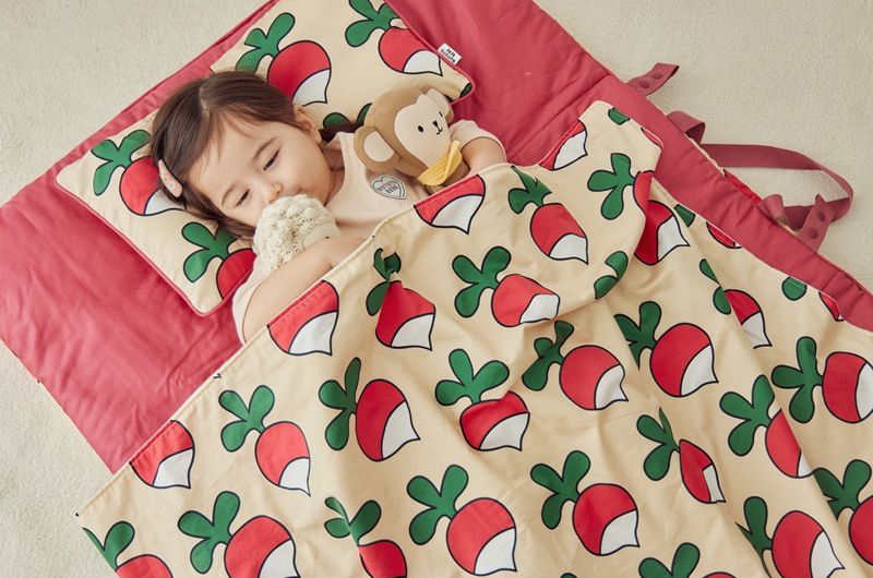 韓國 Rototobebe 4cm厚棉雙面睡袋 紅色花朵