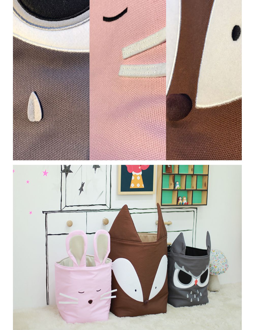 韓國 Hello HiZoo - 手工製動物造型多功能收納籃-貓頭鷹