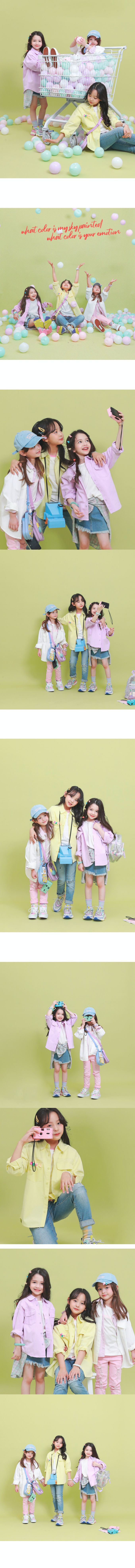 韓國 J KIDS - 春日色調素雅長袖襯衫-萊姆黃