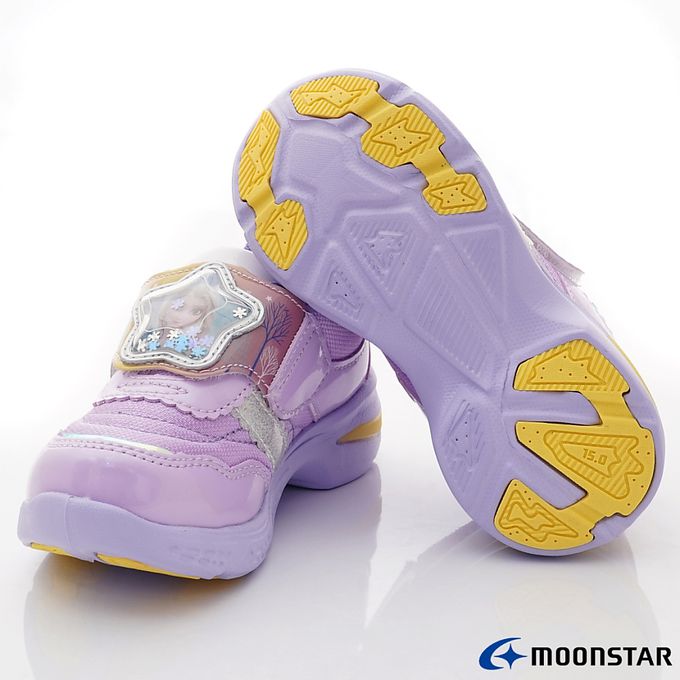 Moonstar日本月星 - 冰雪奇緣電燈鞋(中小童)-機能運動鞋-紫