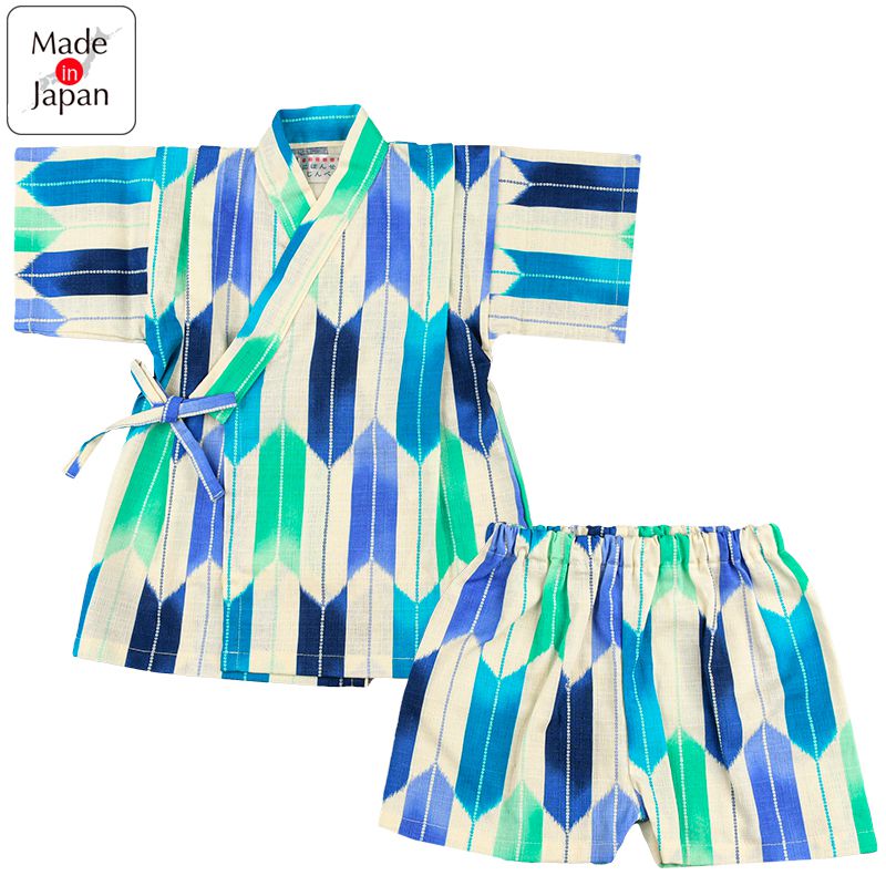 akachan honpo - 兩件式甚平-箭羽紋-深藍色