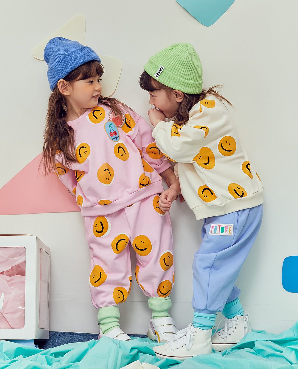 韓國 MINIATURE - 休閒縮口褲-藍