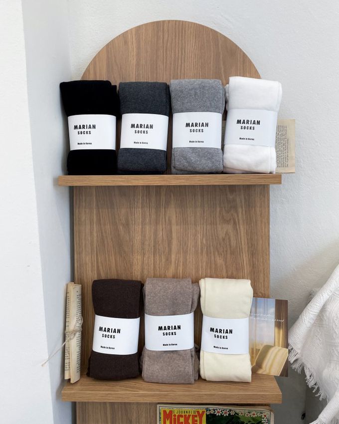 韓國Marian - 時尚保暖彈性褲襪-米色 (Free)