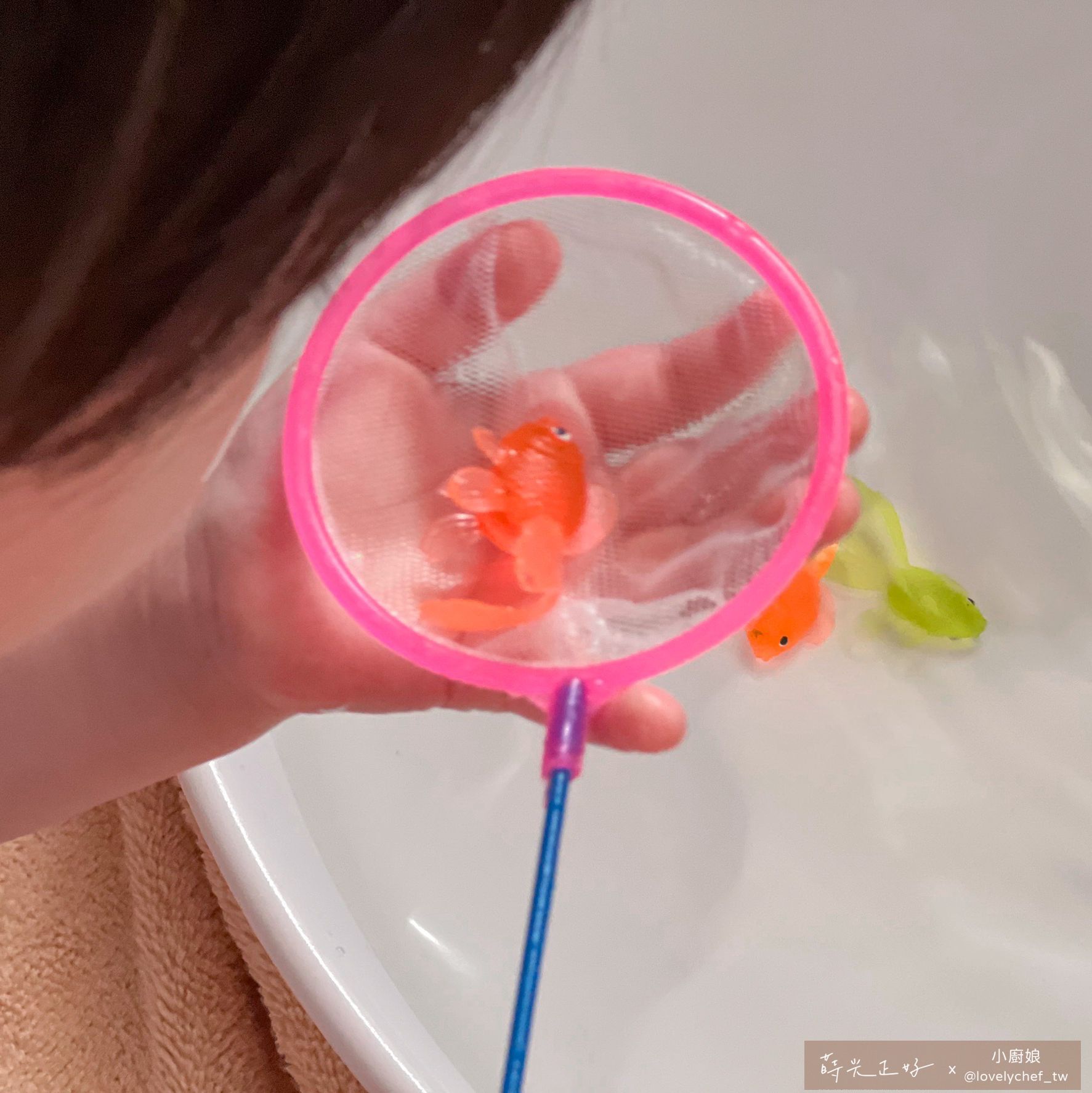 玩玩 Play - 彩色長尾果凍金魚組 (魚身長約4cm、撈網：小圓直徑7CM 長度30CM)-魚一組約20隻、撈網 1支