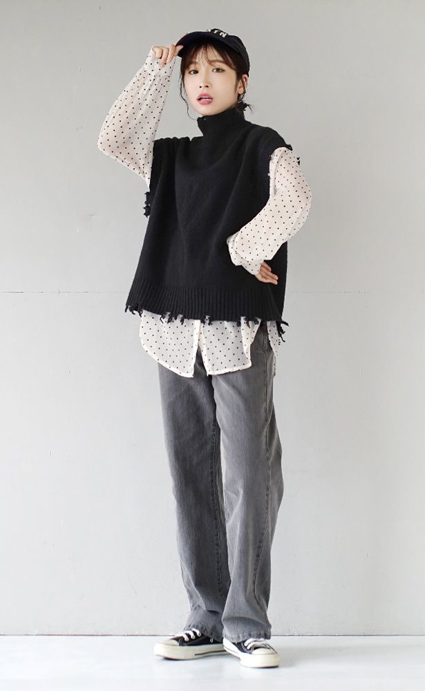 日本 zootie - 復古點點透視感長袖襯衫-米杏