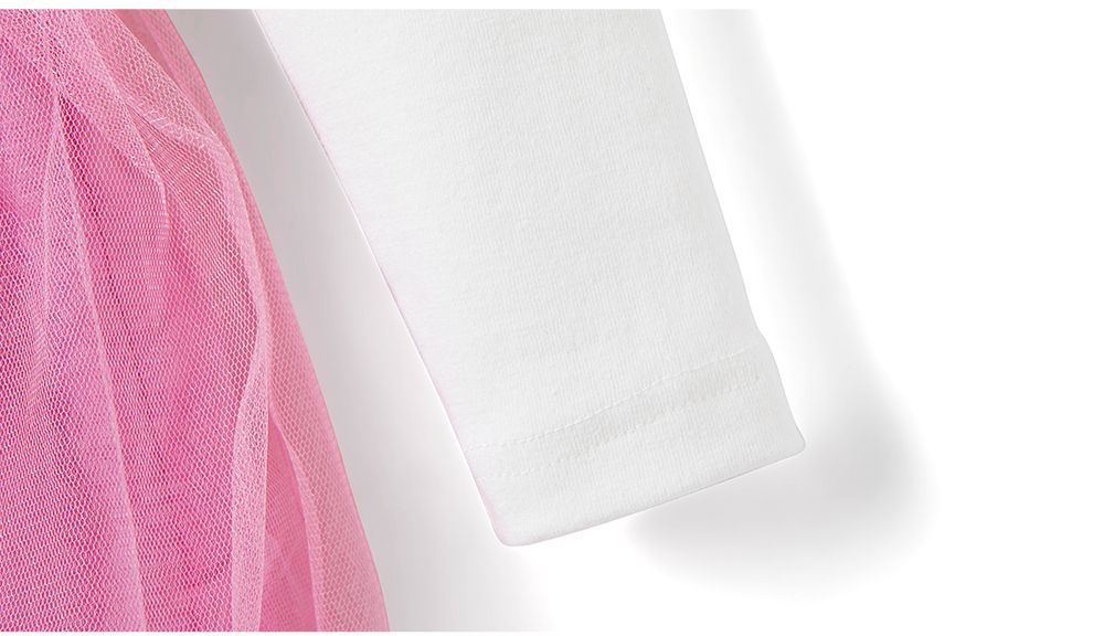 韓國 OZKIZ - 亮片獨角獸網紗長袖拼接洋裝