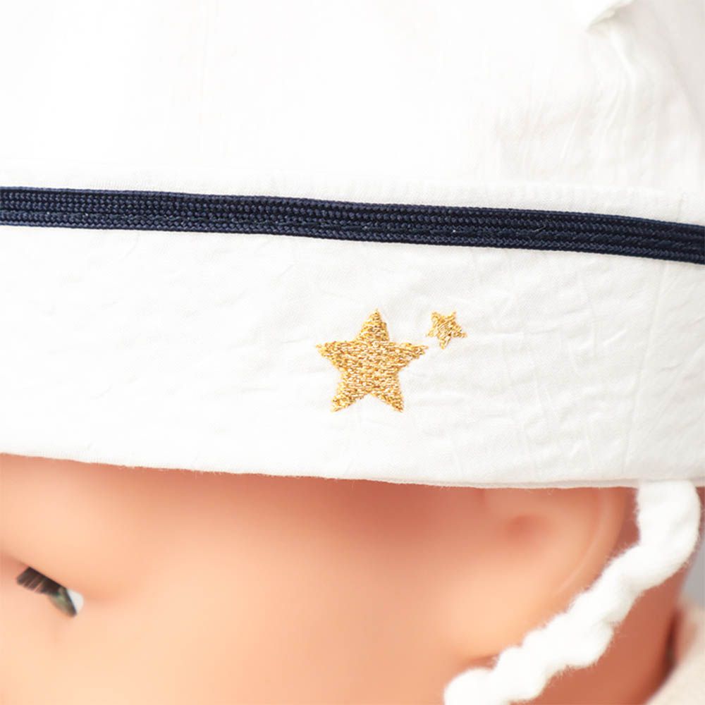 嬰幼兒海軍帽-小熊耳朵-米白色-日本製