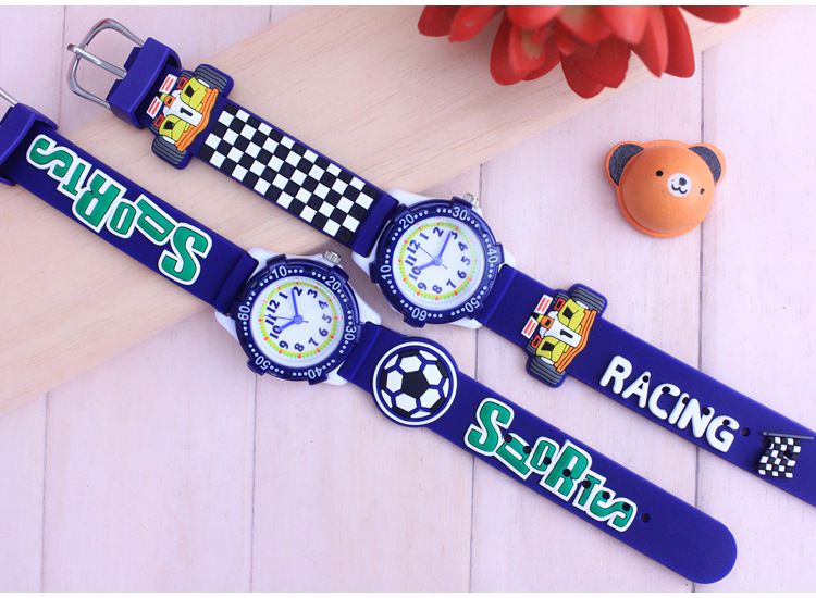 3D立體卡通兒童手錶-可旋轉錶圈-藍色足球