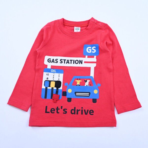 日本 Baby Room - 立體翻翻樂長袖上衣-加油站-黃