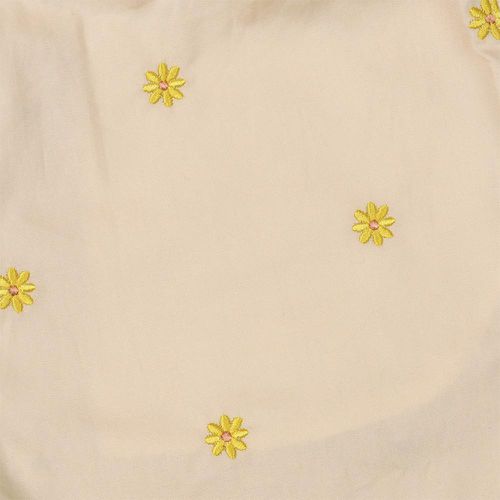 短褲-平織 刺繡滿版圖案-淺卡其色