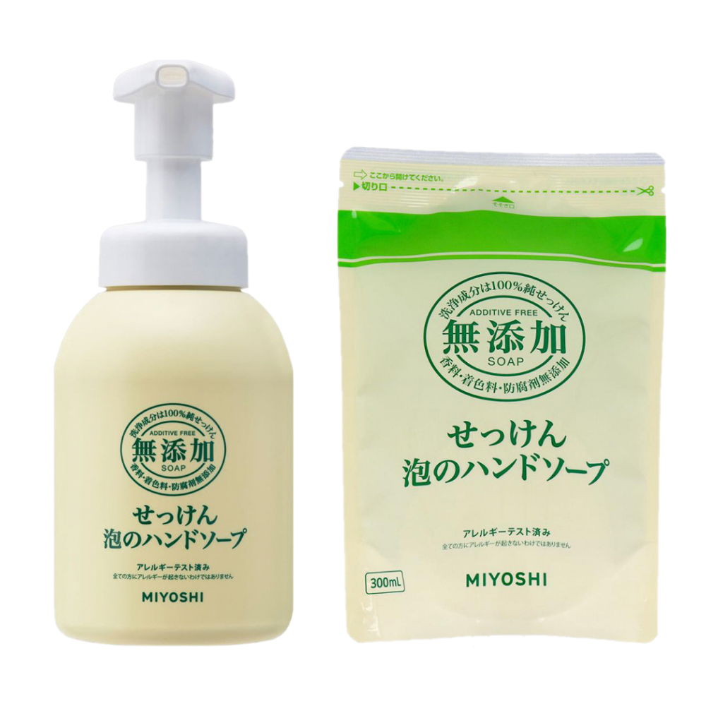 日本 MIYOSHI 無添加 - [1瓶1補]無添加泡沫洗手乳-350mlx1+300mlx1