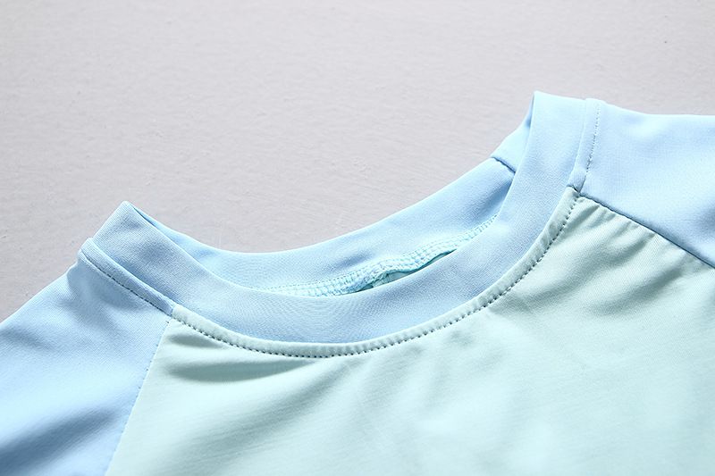 男寶短袖泳裝套裝(附帽子)-微笑恐龍-淺藍+綠