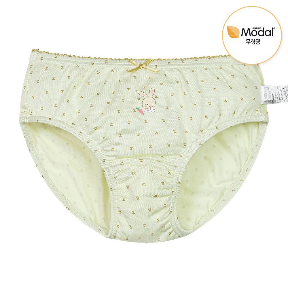 莫代爾親膚絲滑三角褲(女寶)-手繪兔兔-淺綠