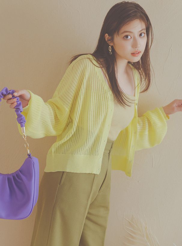 日本 GRL - 嫘縈混百搭透氣薄外套-水藍 (F)