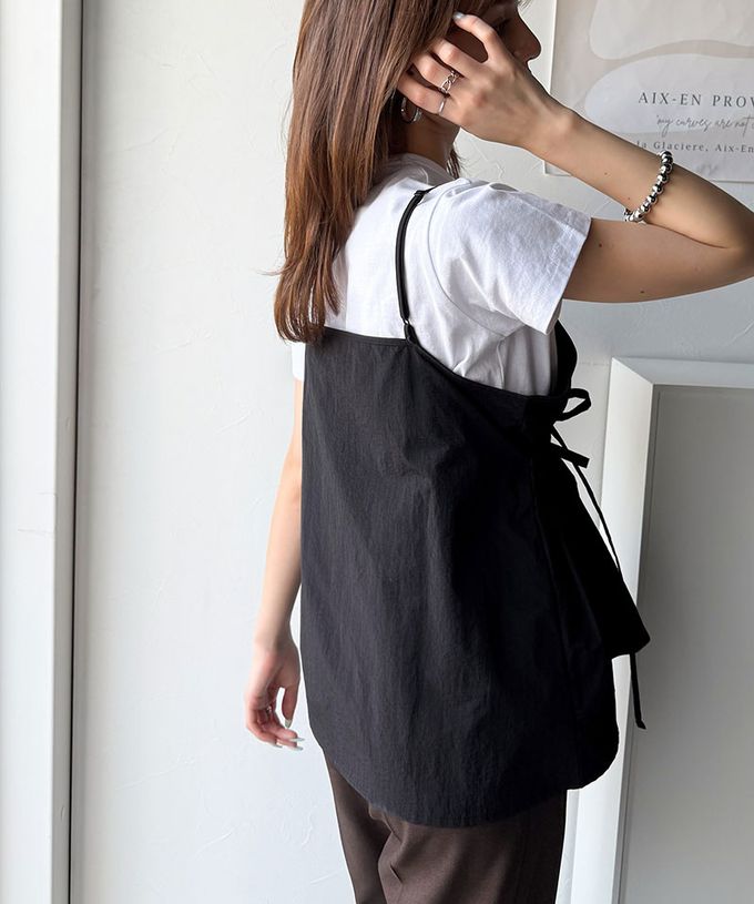 日本 Classical Elf - 俏麗荷葉細肩帶+月亮短袖T恤(2件組)-灰