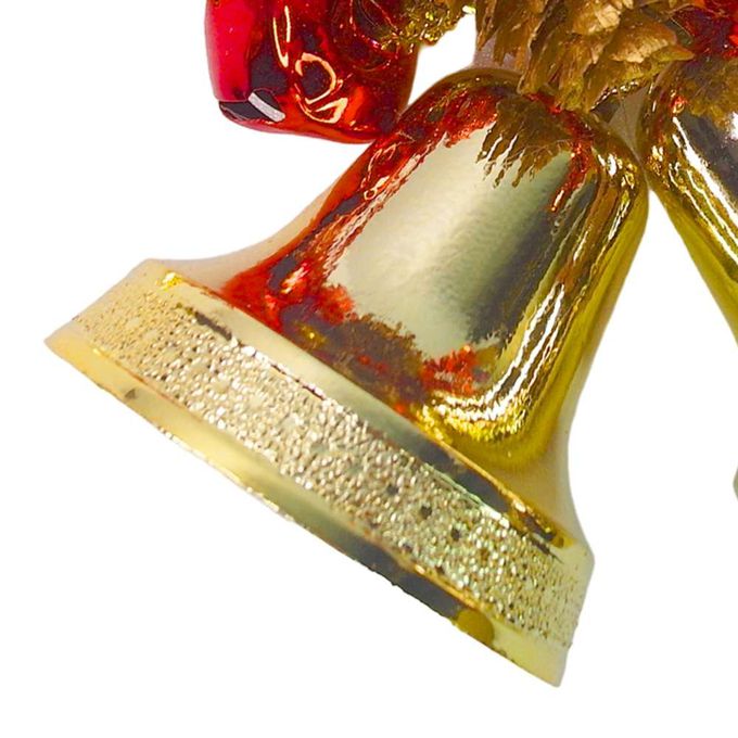 MODACore 摩達客 - 摩達客台製精緻6吋聖誕快樂英文字牌雙鐘吊飾-紅金系（歐美外銷人氣品）