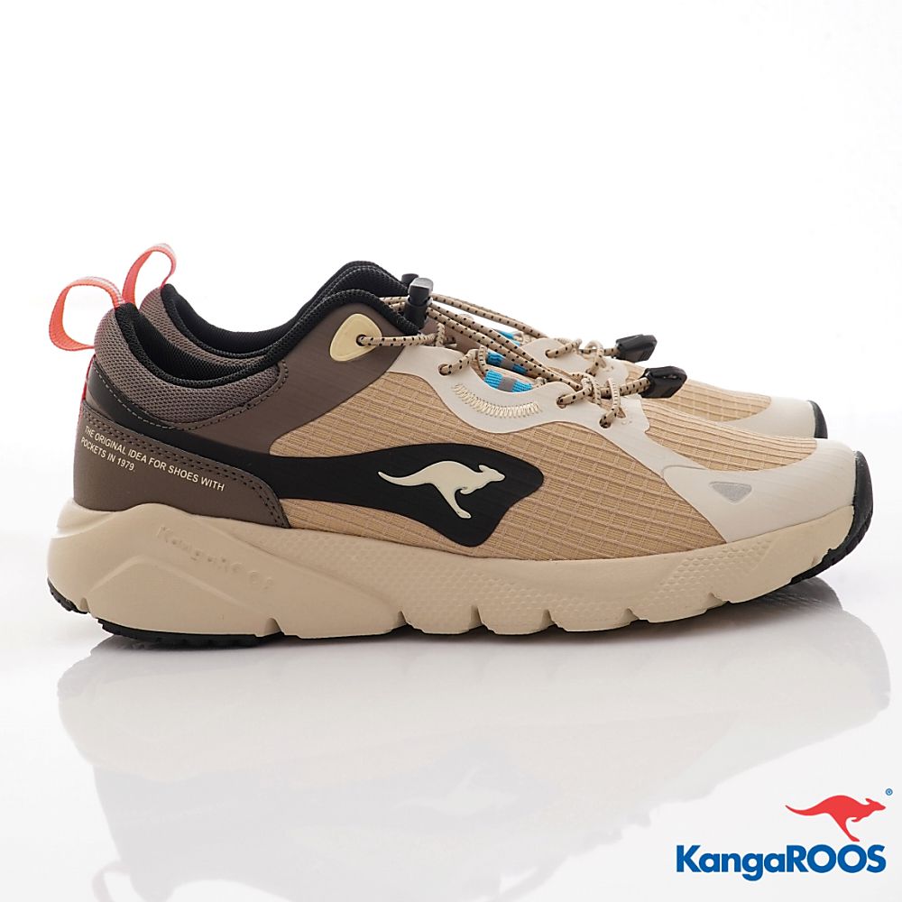 KangaROOS - 美國袋鼠鞋男段束口設計 防潑水跑鞋-運動鞋-卡其