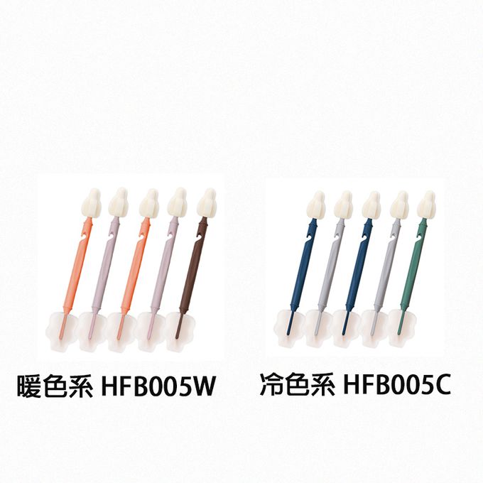 正韓 hibee - 極柔細水壺/杯子/保溫瓶/奶瓶 雙面萬用海綿刷(5入組)_雙頭雲朵海綿刷+海綿隙縫刷-HFB005