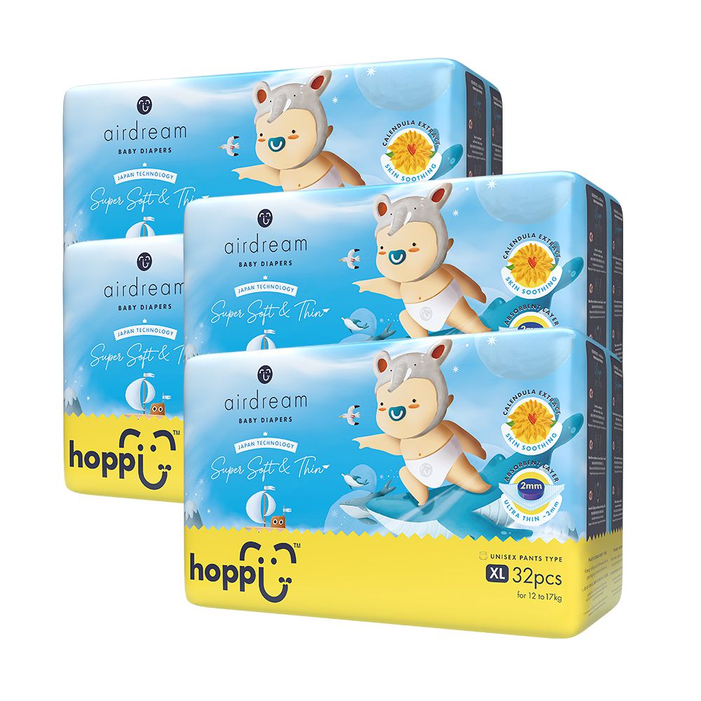 airdream 輕薄系列嬰兒尿布－褲型(XL)－32片－4袋